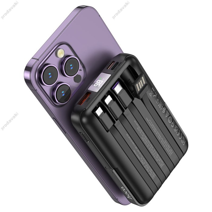 Повербанк портативний акумулятор Power bank Hoco J135 Rico 22.5W+PD20W 10000 mAh Black
