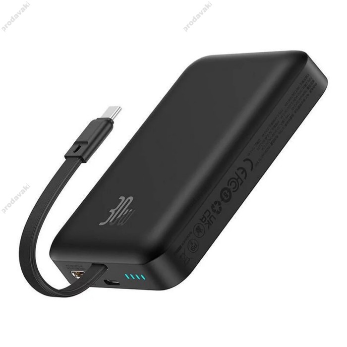 Повербанк портативний акумулятор Power bank Baseus Magnetic Mini Wireless магнітний 30W 10000 mAh Black P1002210B113-00