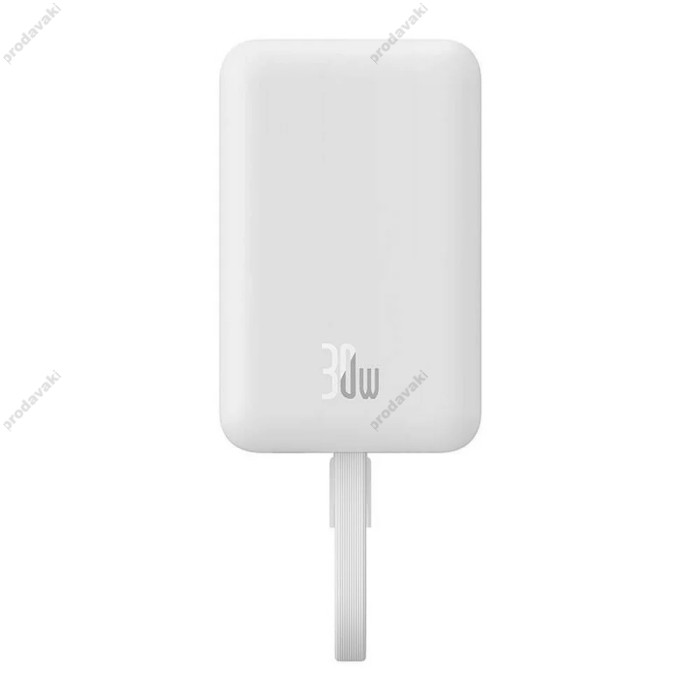 Повербанк портативний акумулятор Power bank Baseus Magnetic Mini Wireless магнітний 30W 10000 mAh White P1002210B223-00