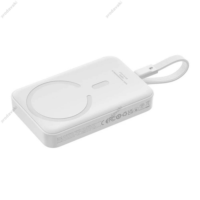 Повербанк портативний акумулятор Power bank Baseus Magnetic Mini Wireless магнітний 30W 10000 mAh White P1002210B223-00