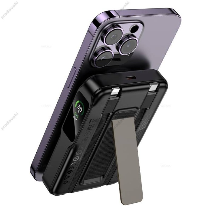 Повербанк портативний акумулятор Power bank Hoco Q48 Core magnetic PD 20W 10000 mAh Black