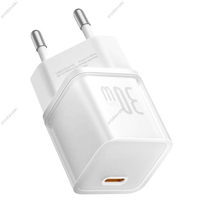 Мережевий зарядний пристрій Baseus GaN5S Fast Charger 30W White P10162504213-00