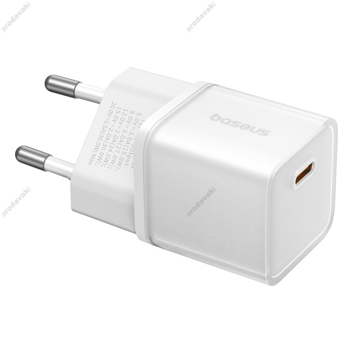 Мережевий зарядний пристрій Baseus GaN5S Fast Charger 30W White P10162504213-00