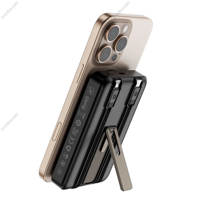 Повербанк портативний акумулятор Power bank Wiwu Wi-P056 Magnetic MagSafe магнітний 10000 mAh Black