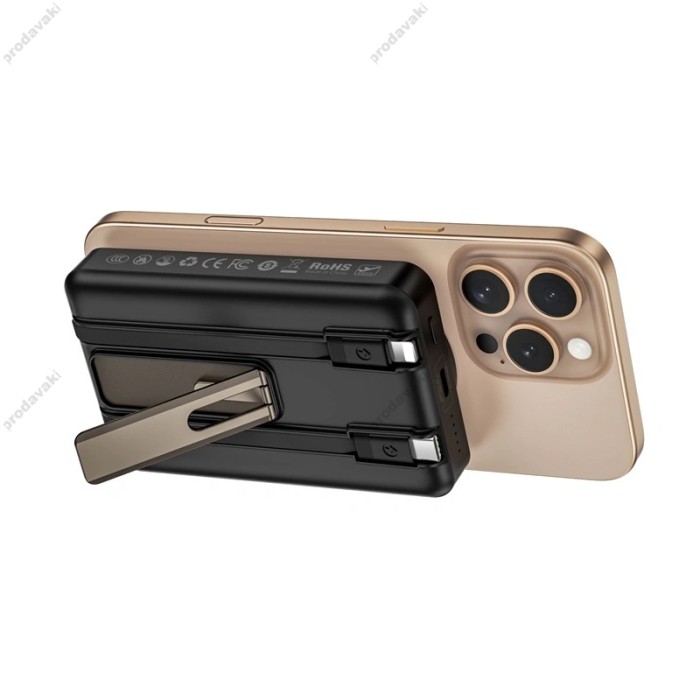Повербанк портативний акумулятор Power bank Wiwu Wi-P056 Magnetic MagSafe магнітний 10000 mAh Black