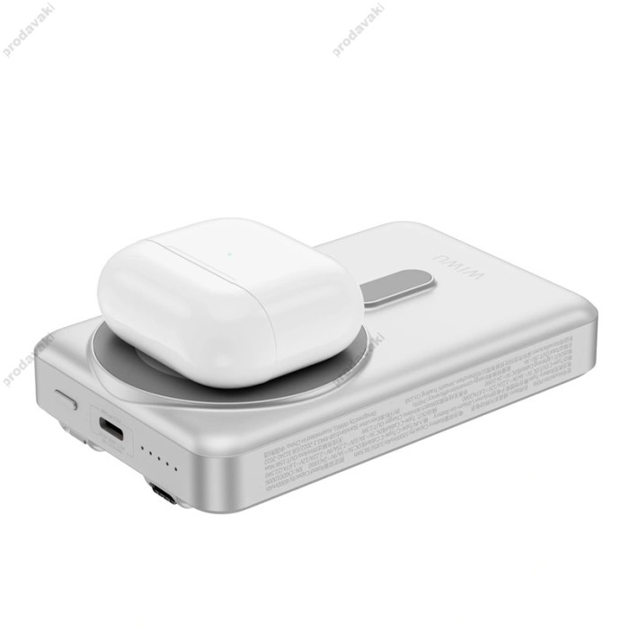 Повербанк портативний акумулятор Power bank Wiwu Wi-P056 Magnetic MagSafe магнітний 10000 mAh Silver