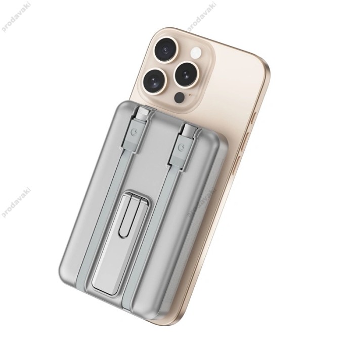 Повербанк портативний акумулятор Power bank Wiwu Wi-P056 Magnetic MagSafe магнітний 10000 mAh Silver