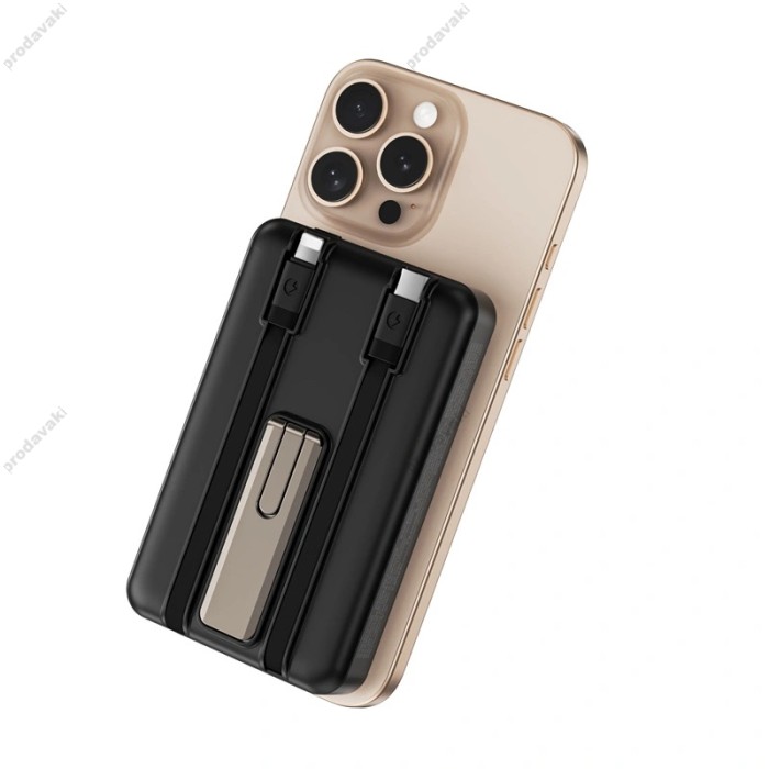 Повербанк портативний акумулятор Power bank Wiwu Wi-P056 Magnetic MagSafe магнітний 10000 mAh Black