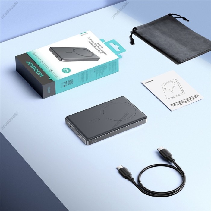 Повербанк портативний акумулятор Power bank Joyroom JR-PBM08 Pro MagSafe магнітний 10000 mAh Space grey