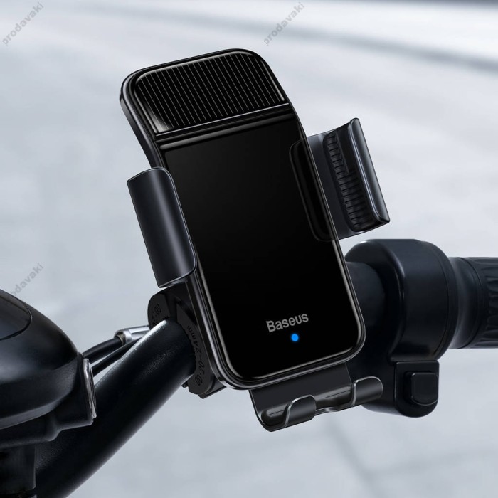 Тримач телефону для велосипеда/мотоцикла BASEUS Smart Solar Power Wireless Cycling Electric Holder IP54 SUZG010001