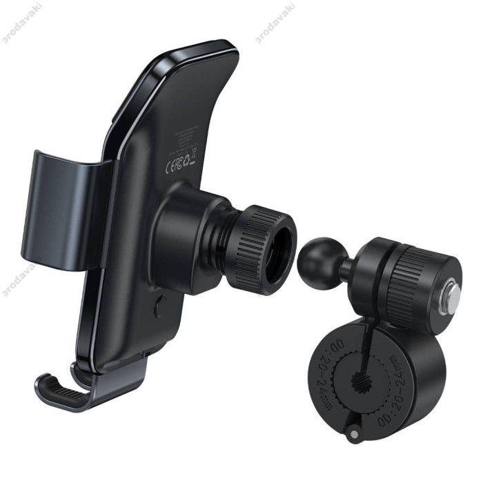 Тримач телефону для велосипеда/мотоцикла BASEUS Smart Solar Power Wireless Cycling Electric Holder IP54 SUZG010001