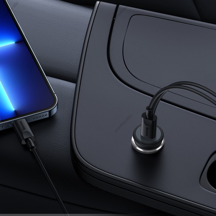 Автомобільний тримач із бездротовою зарядкою Baseus CW01 Magnetic Wireless 15W (+АЗУ Type-c 25W) Black C40141000111-00