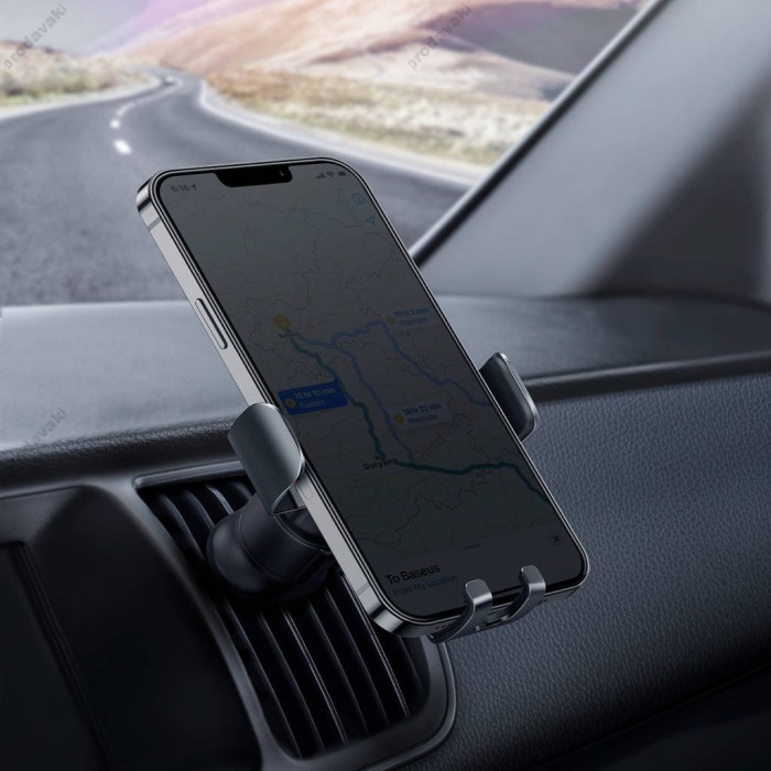 Автомобільний тримач Baseus Metal Age Ⅱ Gravity Car Mount (Air Outlet Version) Black SUJS000001