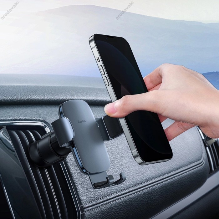 Автомобільний тримач Baseus Metal Age Ⅱ Gravity Car Mount (Air Outlet Version) Dark Grey SUJS000013
