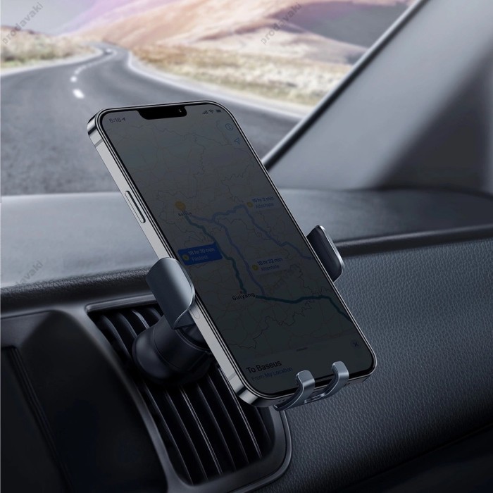 Автомобільний тримач Baseus Metal Age Ⅱ Gravity Car Mount (Air Outlet Version) Dark Grey SUJS000013