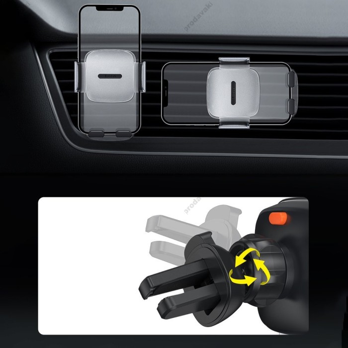 Автомобільний тримач Baseus Easy Control Clamp Car Mount Holder (Air Outlet Version) Black SUYK000101