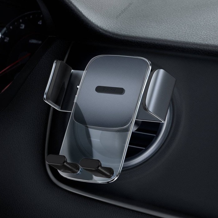 Автомобільний тримач Baseus Easy Control Clamp Car Mount Holder (Applicable to Round Air Outlet) Black SUYK000201