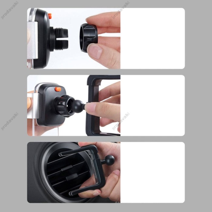 Автомобільний тримач Baseus Easy Control Clamp Car Mount Holder (Applicable to Round Air Outlet) Black SUYK000201