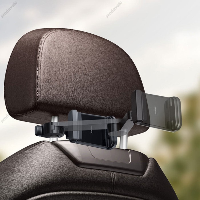 Автомобільний тримач із бездротовою зарядкою на підголівник Baseus Energy Storage Backseat Holder Wireless Charger 15W Black WXHZ-01