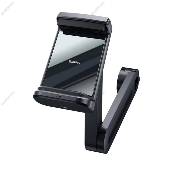 Автомобільний тримач із бездротовою зарядкою на підголівник Baseus Energy Storage Backseat Holder Wireless Charger 15W Black WXHZ-01