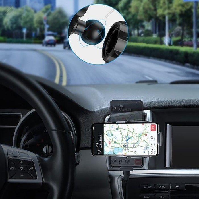 Автомобільний тримач із бездротовою зарядкою Baseus Milky Way Electric Bracket Wireless Charger 15W Black WXHW02-01