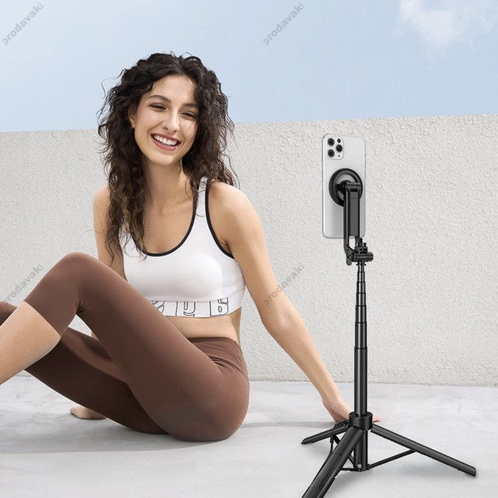 Монопод-трипод XO SS30 Magnetic Bluetooth Selfie Stick with Tripod Stand 1.23m Black