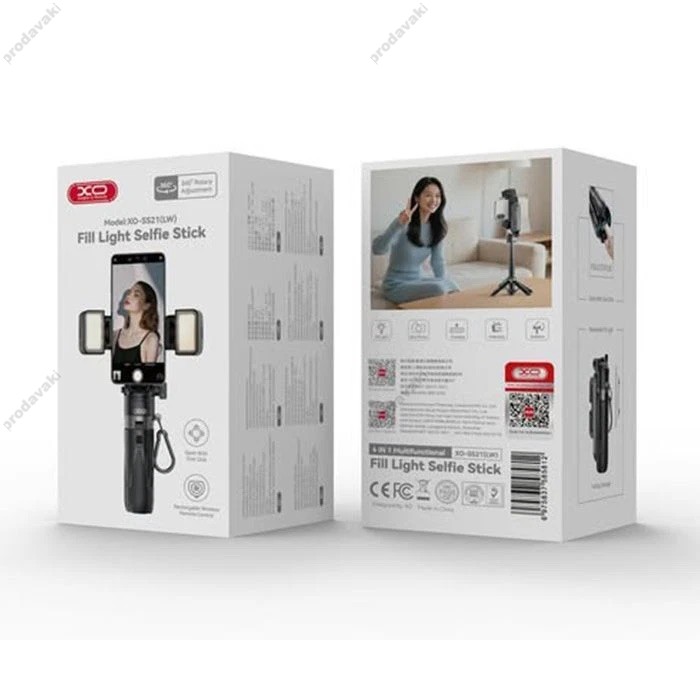 Монопод-трипод XO SS21 4-in-1 Multi-function Mini Bluetooth Selfie Stick 0.41m Black