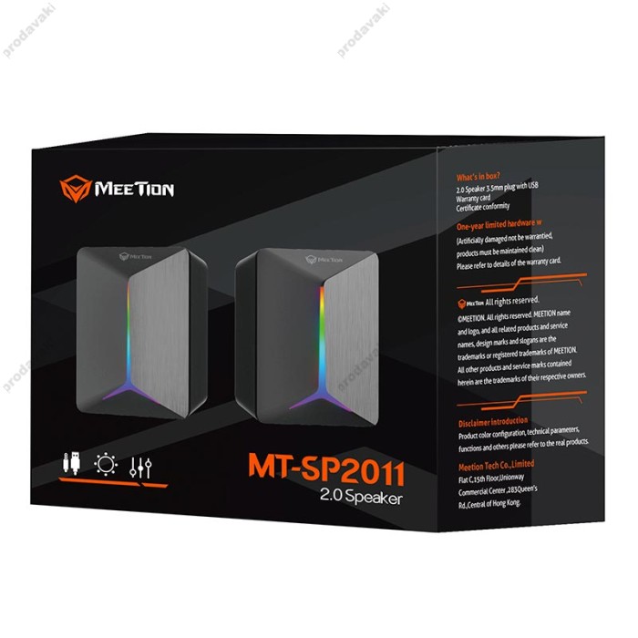 Комп'ютерна колонка Meetion MT-SP2011 Wired Meetion Speaker RGB 6W Black