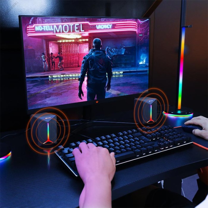 Комп'ютерна колонка Meetion MT-SP2011 Wired Meetion Speaker RGB 6W Black