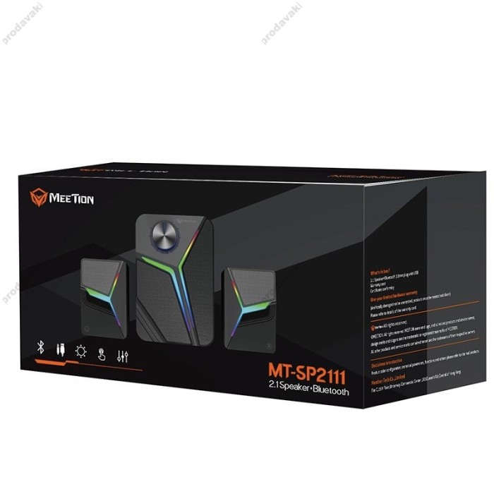 Комп'ютерна колонка Meetion MT-SP2111 Wired+Bluetooth Meetion Speaker RGB 11W Black