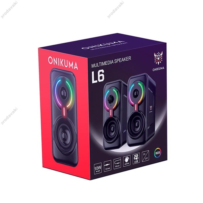 Комп'ютерна колонка ONIKUMA L6 Backlight RGB 10W Black