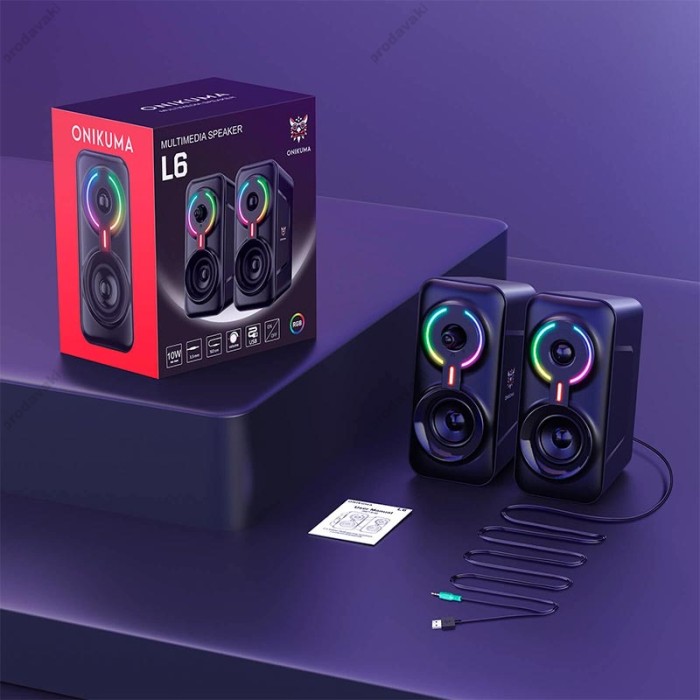 Комп'ютерна колонка ONIKUMA L6 Backlight RGB 10W Black