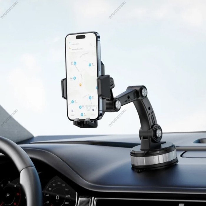 Автомобільний тримач XO C146 Suction Cup Rotating Cell Phone Holder Black