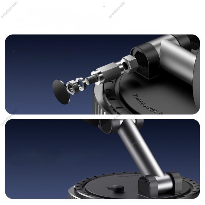Автомобільний тримач ROCK QS6 Vacuum Suction Cup Magnetic Phone Holder Black