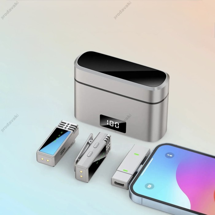 Бездротовий мікрофон Jmary MW-15 Wireless Digital Microphone Type-C 2 мікрофона Silver