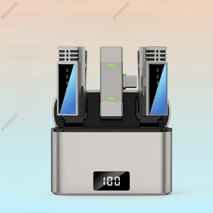 Бездротовий мікрофон Jmary MW-15 Wireless Digital Microphone Type-C 2 мікрофона Silver