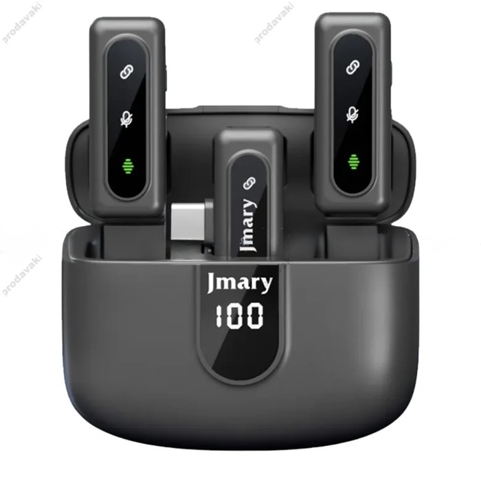Бездротовий мікрофон Jmary MW-17 Wireless Digital Microphone Type-C 2 мікрофона Black