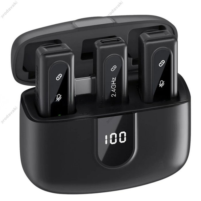 Бездротовий мікрофон Jmary MW-17 Wireless Digital Microphone Type-C 2 мікрофона Black