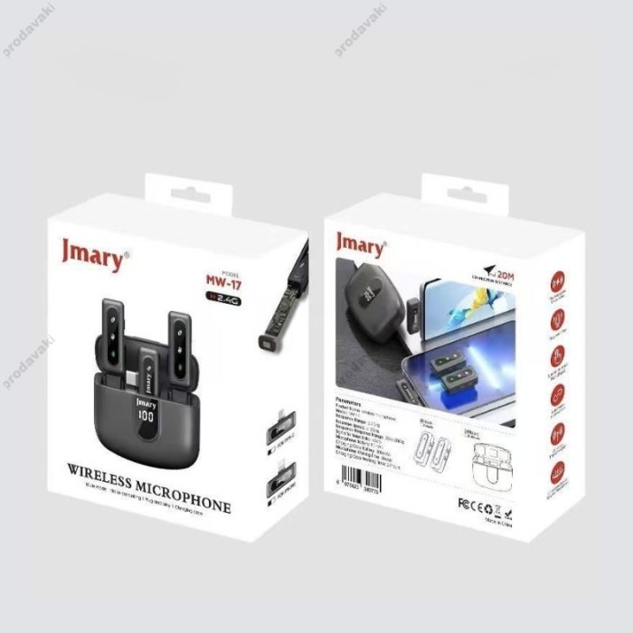 Бездротовий мікрофон Jmary MW-17 Wireless Digital Microphone Type-C 2 мікрофона Black