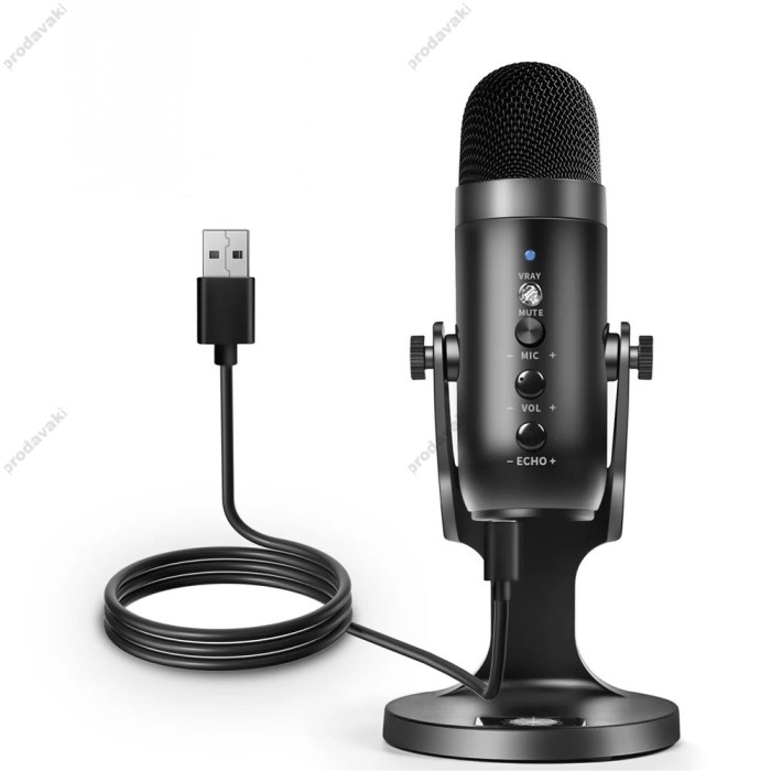 Мікрофон провідний настільний Jmary MC-PW8 Condenser Microphone USB Black