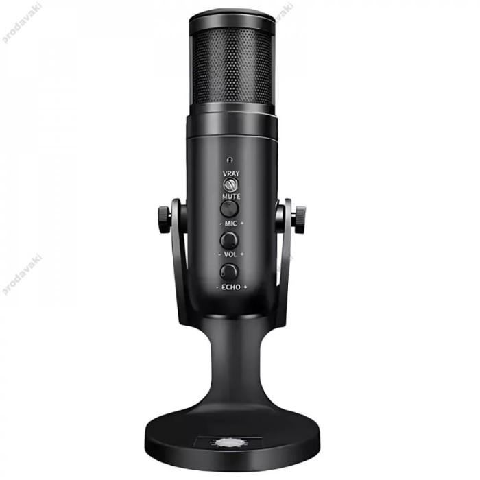 Мікрофон провідний настільний Jmary MC-PW9 Microphone Voice Recording Tool RGB Black