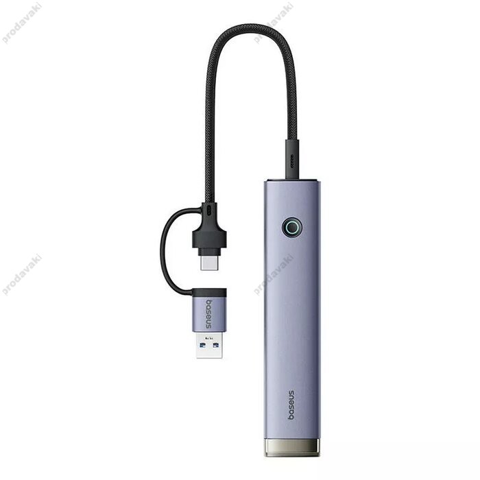 USB-Хаб Baseus UltraJoy 4-Port 6в1 Type-C to 4xUSB3.0+PD Grey B0005280B811-13
