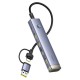USB-Хаб Baseus UltraJoy 4-Port 6в1 Type-C to 3xUSB3.0+ RJ45 +Type-C Grey B0005280B811-14