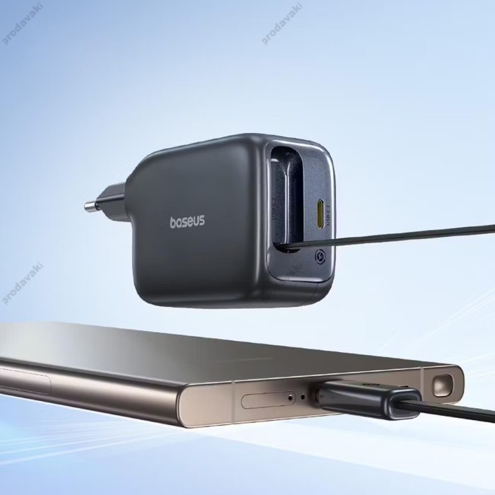 Мережевий зарядний пристрій Baseus EnerCore CJ11 Fast Charger with Retractable Cable 45W Black E0120G00