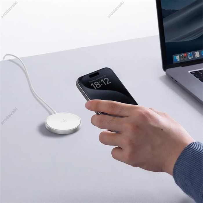 Бездротовий зарядний пристрій Baseus Simple Mini4 Air Magnetic Wireless Charger Qi2 15W Silver P10278200S11-00