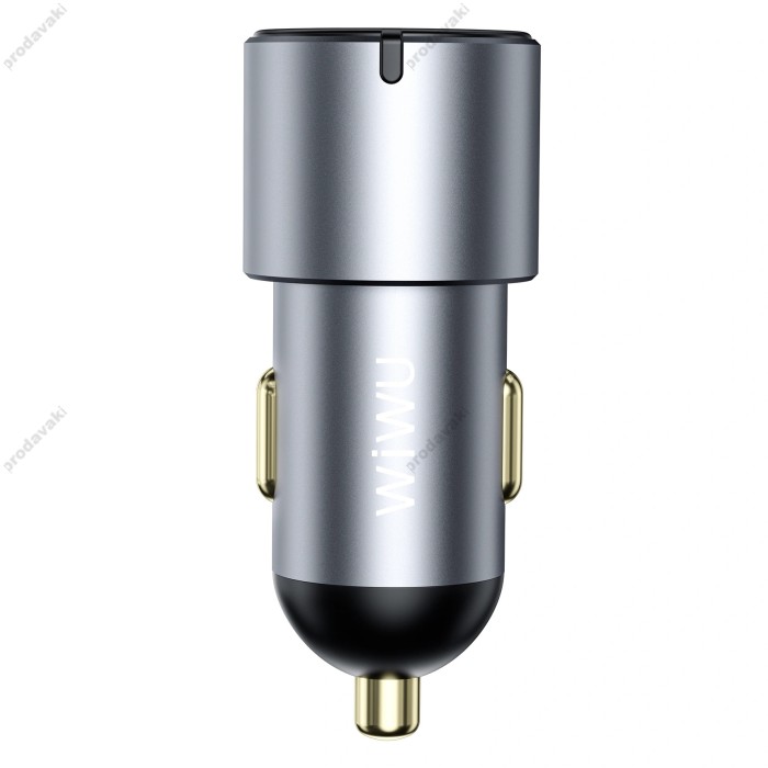 Автомобільний зарядний пристрій WiWU Wi-CC032 60W Nano Pro A+2C Fast Car Charger Grey