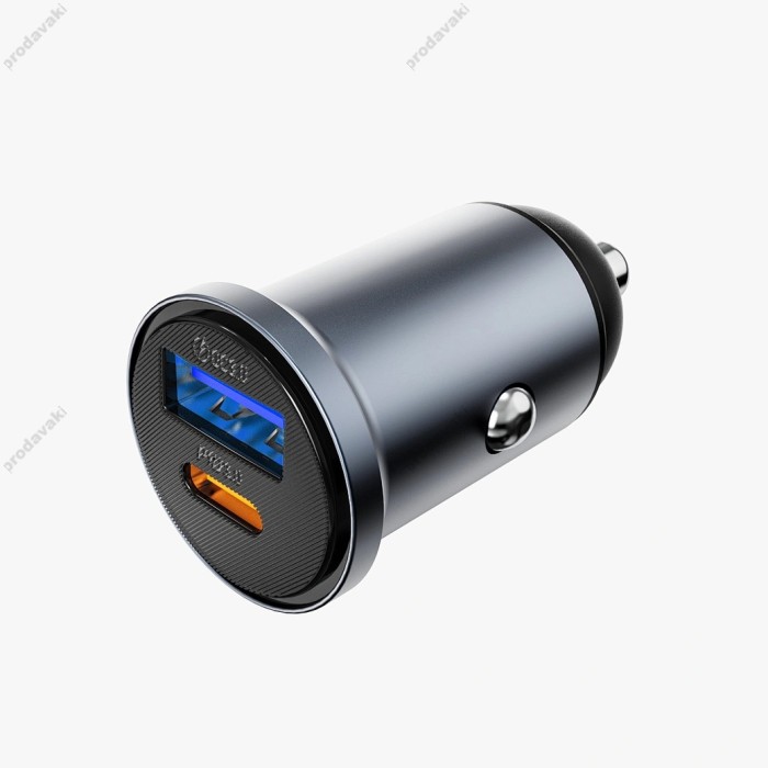 Автомобільний зарядний пристрій WiWU Wi-CC030 35W Nano Lite A+C Fast Car Charger Grey