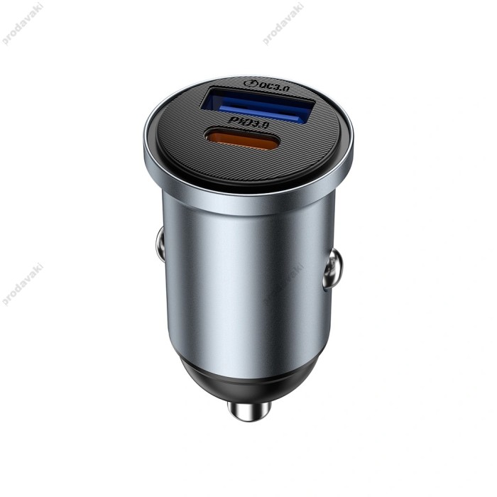 Автомобільний зарядний пристрій WiWU Wi-CC030 35W Nano Lite A+C Fast Car Charger Grey