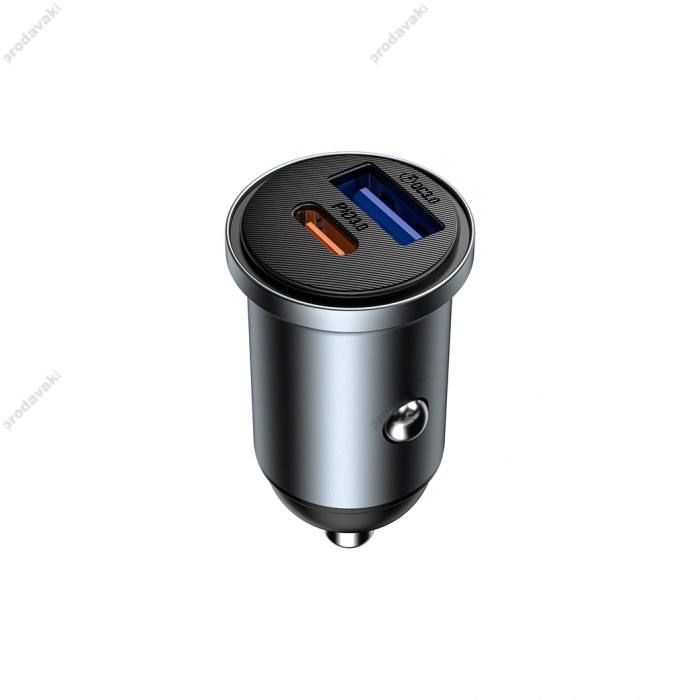 Автомобільний зарядний пристрій WiWU Wi-CC030 35W Nano Lite A+C Fast Car Charger Grey