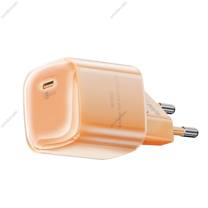 Мережевий зарядний пристрій WiWU Wi-G037 Jelly AVS GaN Fast Charger 60W Orange